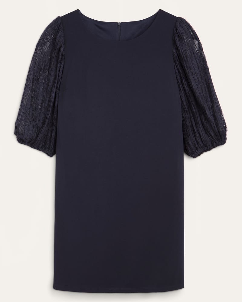 Front of plus size Alyssa  Lace-Sleeve Sheath Dress by Sandra Darren | Dia&Co | dia_product_style_image_id:173901